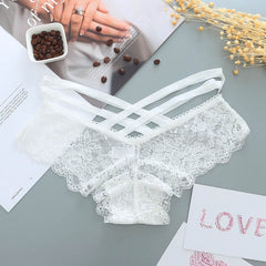 Alexa's Lingerie | Sexy Panties Women Lace Low-rise Solid Sexy Briefs Female Underwear Pant Ladies Cross strap lace Lingerie Women G String Thong